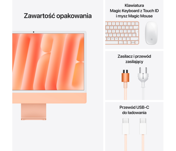 Apple iMac 24 M4/16GB/256/MacOS Retina 4,5K Pomarańczowy 10R GPU - 1570286 - zdjęcie 9